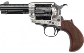 Pietta Great Western II Alchimista Jr. .357 Magnum 3.5 Barrel 6rd Revolver - Old Silver & Blue Engraved
