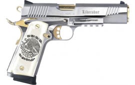 MKE Firearms 391055 MC1911S Liberadore CHROME/GOLD ENGR. 8rd
