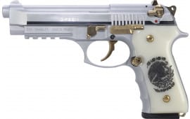 MKE Firearms 391053 MC1911S Liberadore II CHROME/GOLD Engraved 10rd