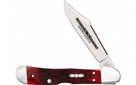 Case 12213 Limited Edition Xxxvii CopperLock Folding Locking Clip Point Plain Mirror Polished w/Engraving Tru-Sharp SS Blade/ Old Red Barnboard Jig/SS Stag Bone/Nickle Handle