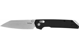 Kershaw 2038rd Iridium 3.40" Folding Reverse Tanto Plain Stonewashed D2 Steel Blade, Black Anodized Aluminum Handle