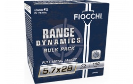 Fiocchi 57FMJ40 Range Dynamics 5.7x28mm 40 GRFull Metal Jacket  - 150rd Box