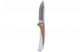 CRKT 6070 Padawan 3.01" Folding Wharncliffe Plain Brushed Satin 14C28N Steel Blade, SS w/G10 Coyote Tan Overlays Handle