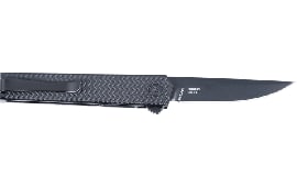 CRKT 7081D2K CEO Microflipper 2.36" Folding Drop Point Plain Black TiNi D2 Steel Blade, Black Textured Aluminum Handle