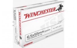 Winchester Ammo USA6555 USA Target 6.5x55 Swedish 140 GRFull Metal Jacket 20 Per Box/ 10 Case - 20rd Box