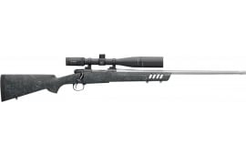 Winchester Repeating Arms 535232289 Model 70 Coyote Light 4+1 24" Stainless Barrel, Black Rec, Black Webbed Gray B&C Vented Stock