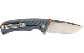 S.O.G SOG14060243 Tellus FLK 3.65" Folding Clip Point Plain Stonewashed Cryo 440C SS Blade, Wolf Gray Textured Green Handle, Blister Pack