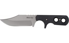 Cold Steel CS49HCFZ Mini Tac Bowie 3.63" Fixed Clip Point Plain Stonewashed 8Cr13MoV SS Blade, 3.25" Griv-Ex Handle