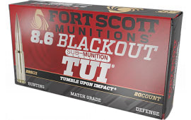 Fort Scott Munitions 86BLK285SCV2SS Tumble Upon Impact (TUI) 8.6 Blackout 285 GRSolid Copper Spun 20 Per Box/ 10 Case - 20rd Box