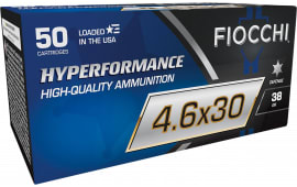 Fiocchi 46EXD Hyperformance 4.6x30mm 38 GRTipped Hollow Point 50 Per Box/ 20 Case - 50rd Box