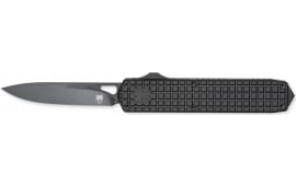 CobraTec Knives Mamba Large Plain Black TiCN D2 Steel Blade/4.75" Black Textured Aluminum Handle