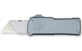 CobraTec Knives Utility OTF 3.38" Gray Aluminum Handle