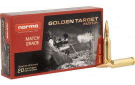 Norma Ammunition 20160392 Dedicated Precision Golden Target Match 6mm Creedmoor 107 GRHollow Point Boat Tail 20 Per Box/ 10 Case - 20rd Box