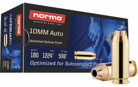 Norma 801109265 10MM 180 GR Jacketed Hollow Point Safeguard - 50rd Box
