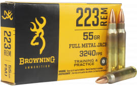 Browning Ammo B192802231 223 Rem 55 GRFull Metal Jacket 20 Per Box/ 50 Case - 20rd Box