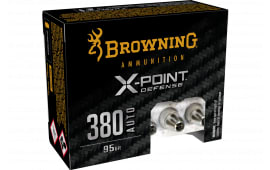 Browning Ammo B191703802 X-Point 380 ACP 95 GR20 Per Box/ 10 Case - 20rd Box