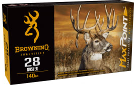 Browning Ammo B192100282 Max Point 28 Nosler 140 GR20 Per Box/ 10 Case - 20rd Box