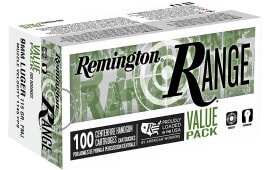 Remington Ammunition R23979 Range Value Pack 9mm Luger 115 GRFull Metal Jacket 100 Per Box/ 5 Case - 100rd Box