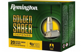 Remington Ammunition R21369 Golden Saber Defense 10mm Auto 180 GRBrass Jacket Hollow Point 20 Per Box/ 25 Case - 20rd Box