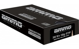Ammo Inc 308168BTHPA20 Match 308 Win 168 GRBoat Tail Hollow Point 20 Per Box/ 10 Case - 20rd Box