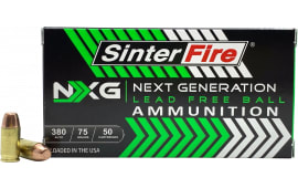SinterFire Inc SF38075NXG Next Generation (NXG) 380 ACP 75 GRLead Free Ball 50 Per Box/ 20 Case - 50rd Box