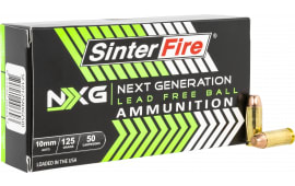 SinterFire Inc SF10125NXG Next Generation (NXG) 10mm Auto 125 GRLead Free Ball 50 Per Box/ 20 Case - 50rd Box