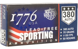 1776 USA 1776380070 Lead Free Sporting 380 ACP 70 GRLead Free Ball 50 Per Box/ 20 Case - 50rd Box
