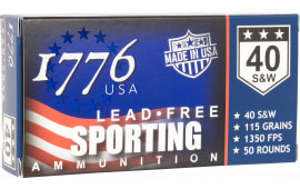 1776 USA 1776040115 Lead Free Sporting 40 S&W 115 GRLead Free Ball 50 Per Box/ 20 Case - 50rd Box