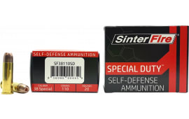 SinterFire Inc SF38110SD Special Duty (SD) 38 Special 110 GRLead Free Frangible Hollow Point 20 Per Box/ 10 Case - 20rd Box