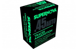 Supernova PMSN45ACG Green Tracer Non Corrosive 45 ACP 225 GRFull Metal Jacket 20 Per Box/ 50 Case - 20rd Box