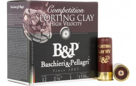 B&P 12B1SCH8 Sporting Clays High Velocity 12GA 2.75" 1oz #8 Shot 25 Per Box/ 10 Case - 25sh Box
