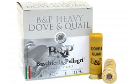 B&P 20BD8 Dove & Quail 20GA 2.75" 1oz #8 Shot 25 Per Box/ 10 Case - 25sh Box