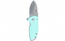 CRKT 2485B Squid Compact 1.75" Folding Drop Point Plain Stonewashed D2 Steel Blade, Blue G10/SS Handle