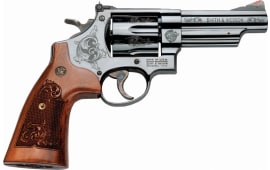 Smith & Wesson 150783 29 Machine Engraved DA/SA .44 4" 6 Engraved Wood Blued Revolver