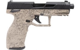 Taurus TX22 Gen 2 Semi-Automatic .22 LR Pistol, 4.10" Threaded Barrel,10+1 Capacity - Black Slide/FDE Splatter Cerakote Frame - 1-2TX22141SP3-10
