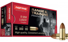 Norma Ammunition 630140050 Range & Training 9mm 65 GRFrangible 50 Per Box/ 20 Case - 50rd Box