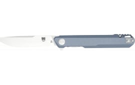 CobraTec Knives CTMONGRY Monarch 3.50" Folding Plain Satin D2 Steel Blade, 4.75" Gray G10 Handle