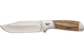 Browning 3220537 Sage Creek Large 4.50" Fixed Clip Point Plain Satin 9Cr14MoV SS Blade, Brown Zebra Wood Handle