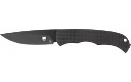 CobraTec Knives CTCLNHRBLK Cyclone Hidden Release 3" OTF Plain Black TiCN D2 Steel Blade, 4" Black Aluminum Handle