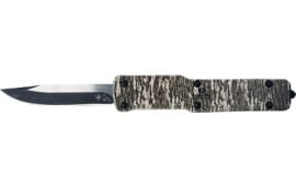 Templar Knife MAMOB321 Premium Lightweight Slim 3.16" OTF Drop Point Plain Black Oxide Stonewashed Powder Coated D2 Steel Blade/4.93" Mossy Oak Bottomland Aged Aluminum Handle