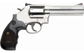 Smith & Wesson 150854 686 Plus Magazine DA/SA .357 5" 7 Wood Stainless Revolver