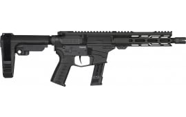 CMMG 92A0B0FAB Banshee MK17 21+1 8" Black Nitride Medium Taper Threaded Barrel, EML 7" M-LOK Handguards, Black Armor Cerakote Aluminum Picatinny Rail Receiver, CMMG Zeroed Grips