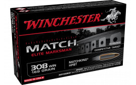 Winchester Ammo S308M2 Match 308 Win 169 GRBoat-Tail Hollow Point (BTHP) - 20rd Box