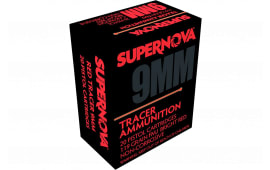 Supernova PMSN9MMR Red Tracer Non Corrosive 9mm Luger 119 GR FMJ - 20rd Box