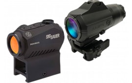 Sig Sauer Electro-Optics SORJ5X201 Romeo5XDR and Juliet5 Micro Combo Kit Black 1x/5x 20 mm x 24 mm 2 MOA Red Dot/65 MOA Circle Multi Reticle
