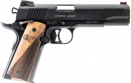 GForce GF199BW Chronicle 1911, 9mm Luger Caliber, 4.4IN Barrel, 9+1 Capacity, Walnut Grips, Grip Safety, Thumb Safety, Adjustable Novac Rear Sight