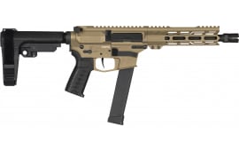 CMMG 10A570FCT Banshee MK10 30+1 8" Black Nitride Medium Taper Threaded Barrel, EML 7" M-LOK Handguards, Coyote Tan Cerakote Aluminum Picatinny Rail Receiver, CMMG Zeroed Grips