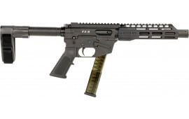 Freedom Ordnance FX9P8SBM FX-9 31+1 8" Black Nitride Steel Barrel, M-LOK Handguards, Black Anodized Aluminum Picatinny Rail Receiver, Black SB Mini Brace, AR15 Grip