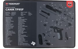 TekMat TEKR17CANIKTP9SF Canik TP9SF Cleaning Mat Black/Gray Thermoplastic Fiber Top w/Vulcanized Rubber Back 17" Long