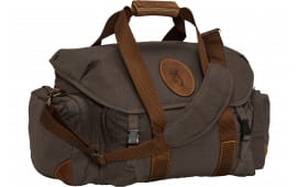Browning Lona Range Bag Flint/Brown, Cotton Canvas with Leather Trim, Holds 16 Boxes of Shells, 19"x11.5"x13"